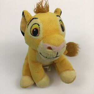 Disney Lion King Simba Lion Cub Plush Sitting Embroidered Eyes Preowned